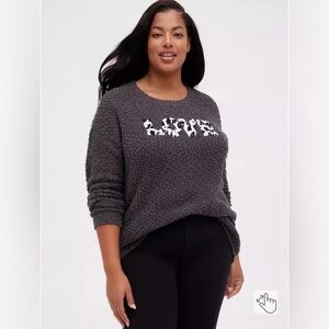 Torrid Drop Shoulder Sweater - Love Grey